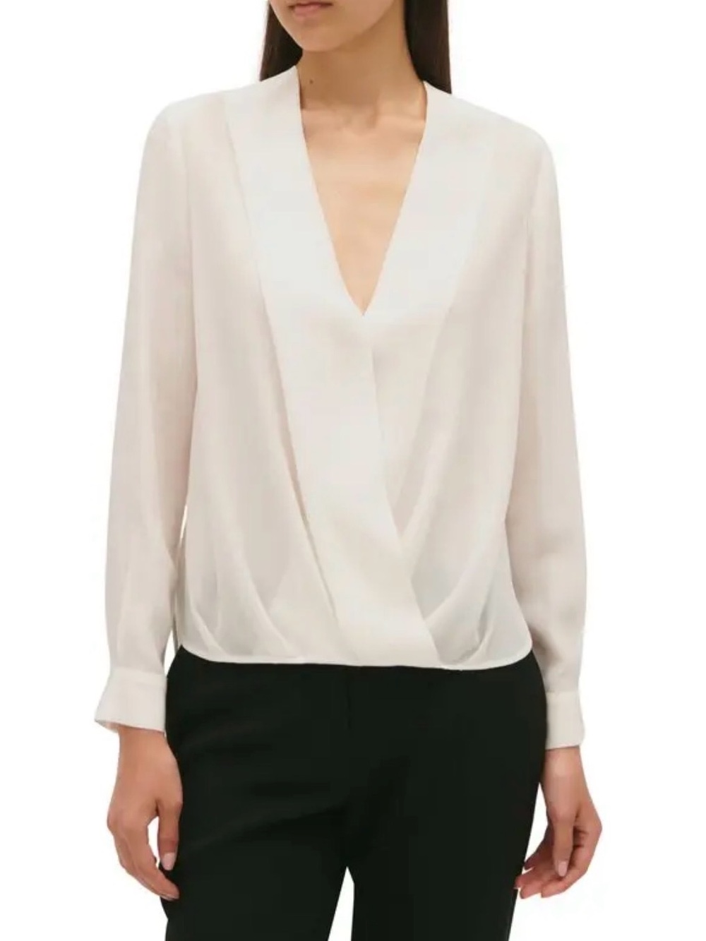 Apt. 9 Cream Wrap-Front V-Neck Blouse